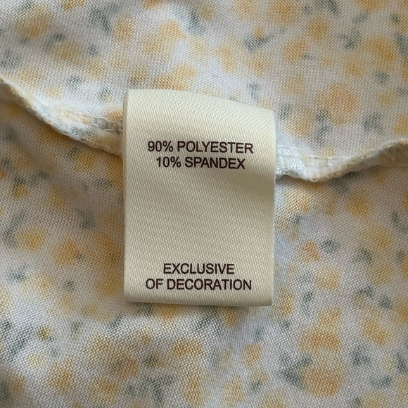 LAURA ASHLEY YELLOW Calico DITSY SHORT Slv trad wife soft Night Gown SIZE Lg - Picture 9 of 10